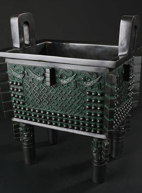 大仕缘 铜工艺品青铜鼎盛招财摆件仿古父戊方鼎开业乔迁礼品