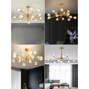 客厅吊灯现代极简创意灯豪华卧室餐厅主灯金色魔豆分子斯堪 纳维