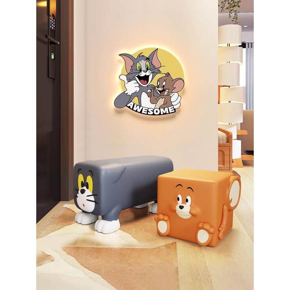 卡通猫老鼠落地摆件雕塑客厅电视柜家居装饰品床头柜凳子换鞋凳,家居饰品,装饰摆件,淘宝优惠券,粉丝福利购,淘宝优惠卷