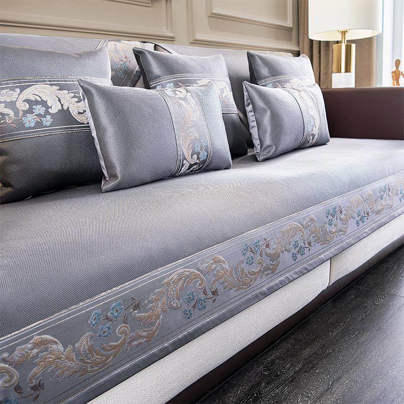 新中式冰丝沙发垫夏季夏天款实木凉席垫子防滑客厅沙发套罩巾定做,居家布艺,沙发垫,淘宝优惠券,粉丝福利购,淘宝优惠卷