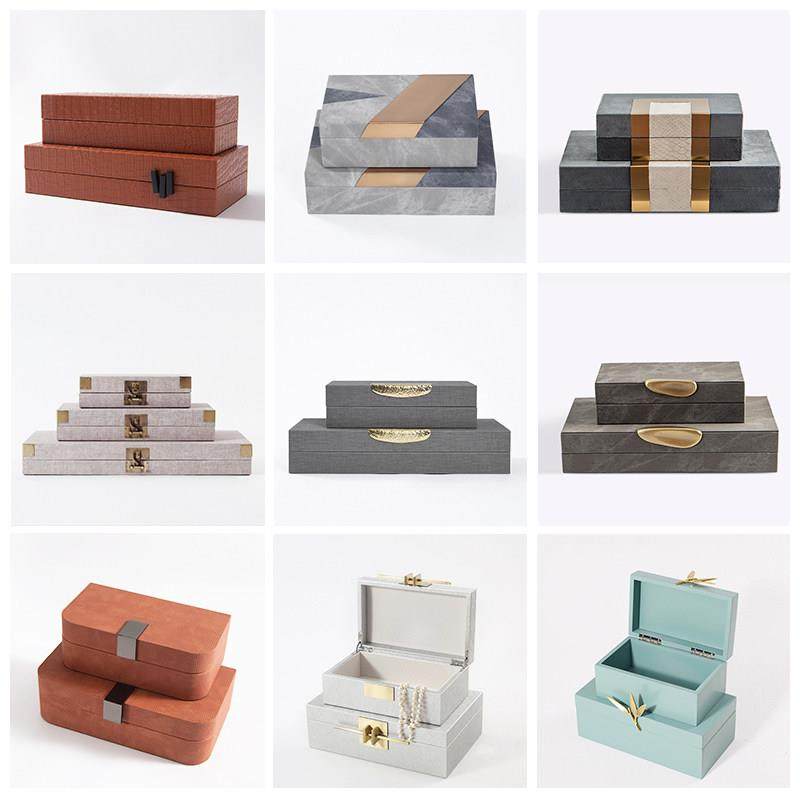 现代新中式首饰盒收纳盒摆件样板房售楼处玄关卧室衣帽间软装饰品,家居饰品,饰品盒,淘宝优惠券,粉丝福利购,淘宝优惠卷