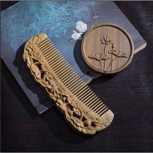 梳子女士长发专用定制绿檀木梳高档镜梳套装送女友礼物檀木礼品梳,节庆用品/礼品,创意礼盒/礼品套组,淘宝优惠券,粉丝福利购,淘宝优惠卷