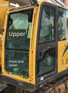 适用于临床E680F - 75挖掘机前后上下挡风玻璃左右门窗玻璃675F不