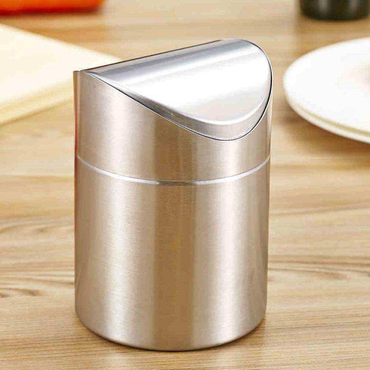 不锈钢摇盖小垃圾桶 桌面台式迷你办公桌上收纳盒车载垃圾桶环保,家庭/个人清洁工具,垃圾桶,淘宝优惠券,粉丝福利购,淘宝优惠卷