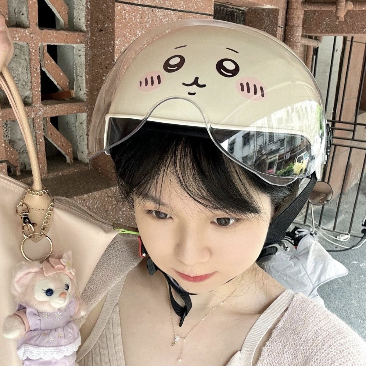 3C认证电动车头盔女男可爱夏天小头吉伊chiikawa安全帽防晒耳朵萌