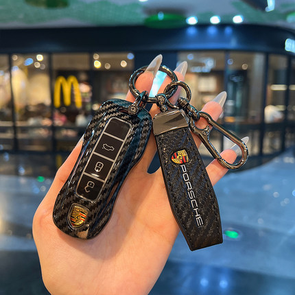适用保时捷Panamera帕拉梅拉卡宴包Macan车钥匙套718Taycan扣