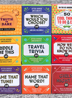 英文版after dinner amusements饭后娱乐迷你卡牌夜晚游戏益智