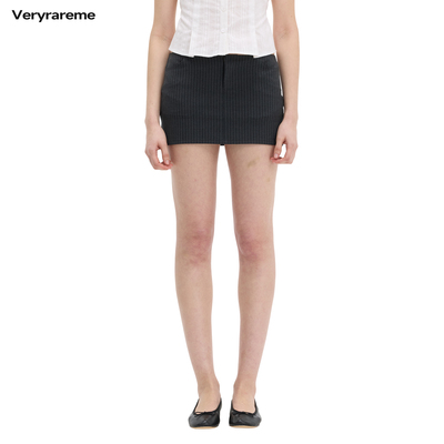 Veryrareme 低腰条纹超短自带安全裤西裙