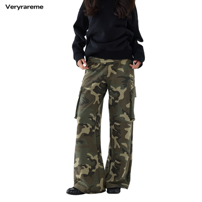 Veryrareme迷彩宽松低腰阔型工装卫裤