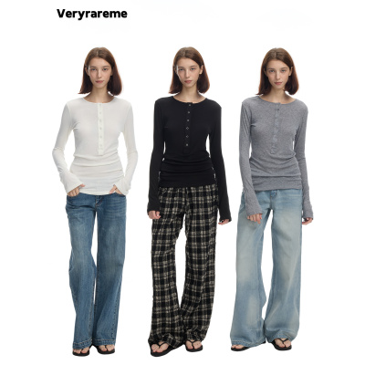 Veryrareme莱赛尔羊毛六扣亨利衫