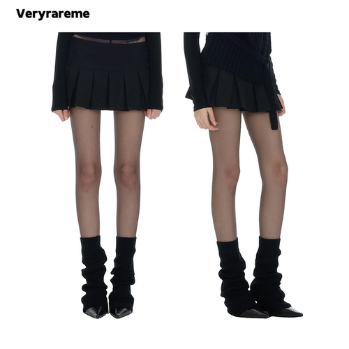 Veryrareme低腰防走光超短百褶半身裙