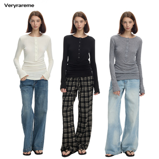 Veryrareme莱赛尔羊毛六扣亨利衫