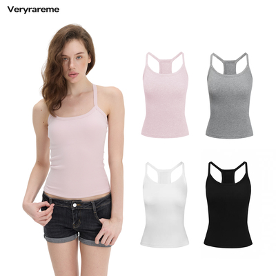 Veryrareme 自带胸垫螺纹弹力紧身吊带背心