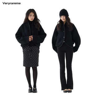 Veryrareme圈圈羊毛蝙蝠袖 茧型外套