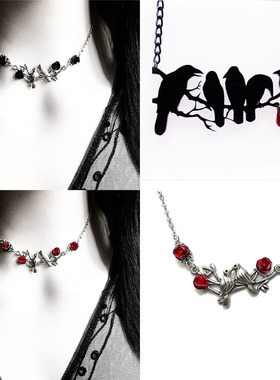 复古哥特黑色乌鸦项链Necklace