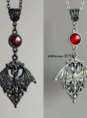 哥特式朋克风黑色蝙蝠项链 Necklace
