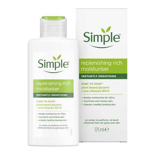 英国simple清妍滋润型保湿乳液敏感肌维他高125ml无香无色素
