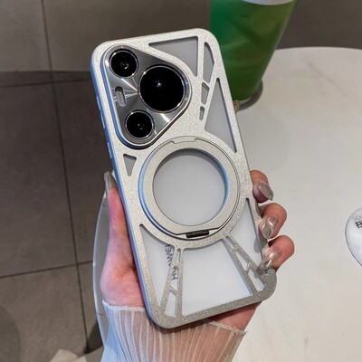 金属镂空360旋转支架手机壳夏季