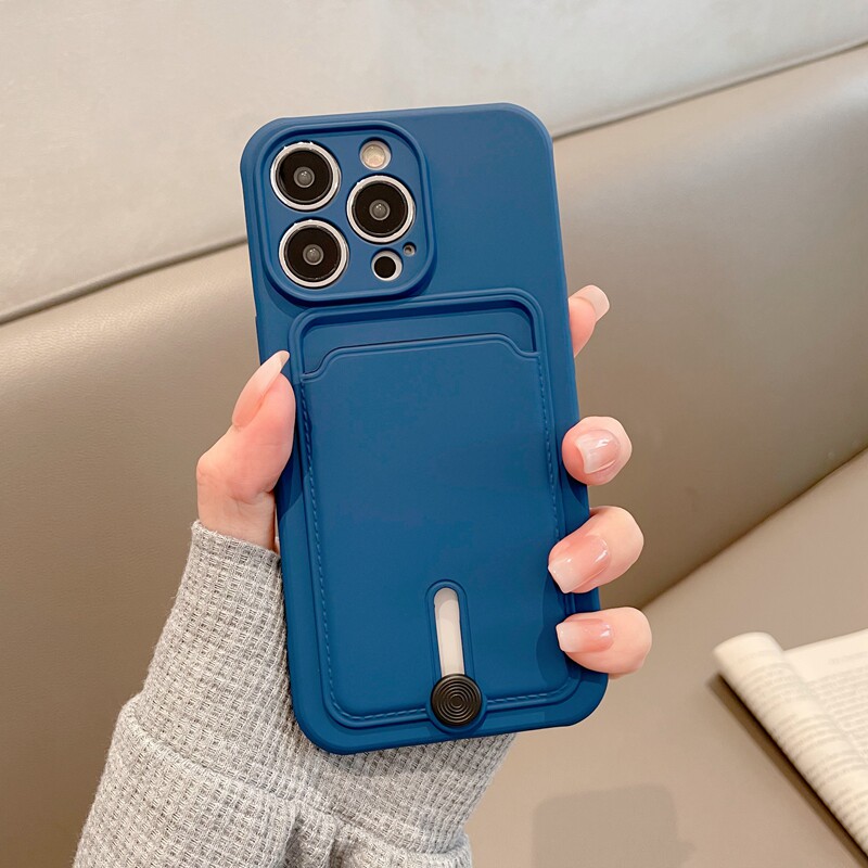 卡包一体适用苹果14手机壳iphone15pro带卡套13卡槽ip12纯色xsmax可放卡xr卡片x插卡8plus卡夹7p新款11证件14