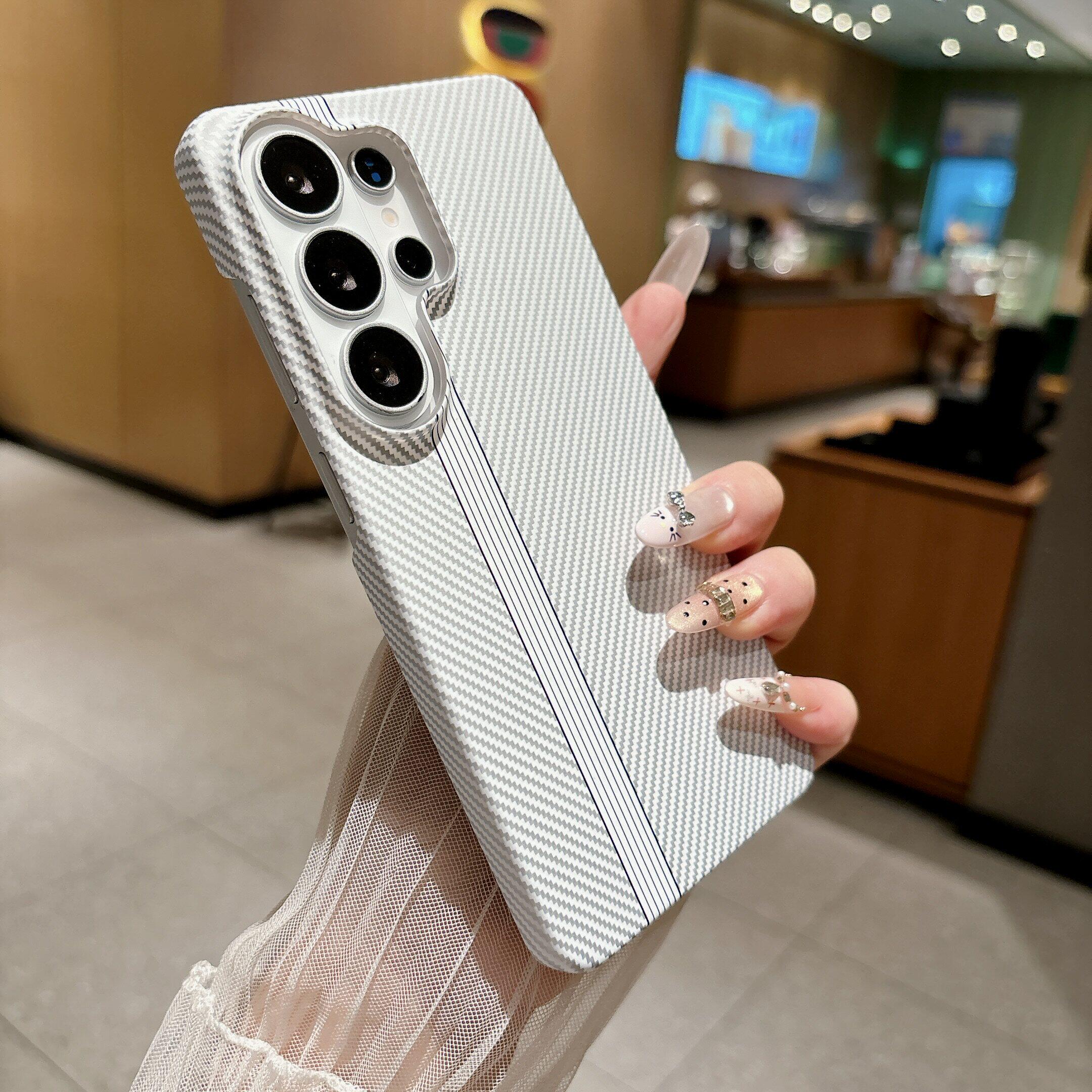 半包碳纤维纹适用于s26UItra半包壳水贴纹理s25UItra高级感肤感s24U轻薄创意时尚23u情侣保护套