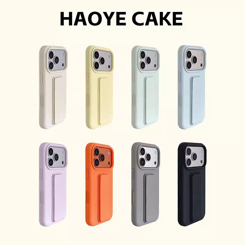 新款液态硅胶腕带折叠支架适用苹果17promax手机壳17pm蓝色软壳air纯色亲肤16pro高级感15情侣14plus男女13