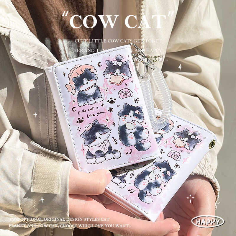 小猫星星钱包小巧儿童卡包大容量多卡位零钱包2024情侣三折小众女