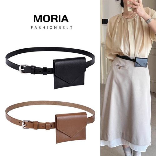 百搭小腰包时尚细腰带女装饰西装连衣裙子2025新款大衣皮带迷你包