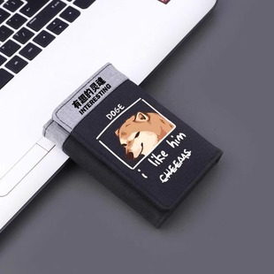 丧系Cheems表情包潮流学生版短款钱包秋田柴犬废柴狗子折叠卡包