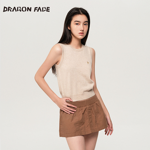 100%山羊绒 龙脸DRAGONFACE 圆领羊绒马甲 明星同款