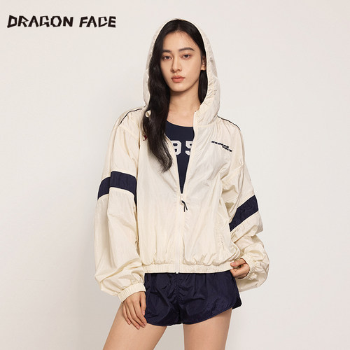 【明星同款】龙脸DRAGON FACE 复古连帽运动教练夹克 运动外套