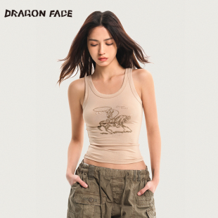DRAGON 龙脸 FACE 修身 吊带 印花背心 明星同款
