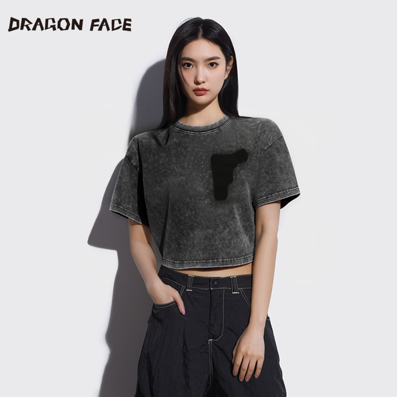 【明星同款】龙脸DRAGONFACE女装基础短款T恤宽松短袖