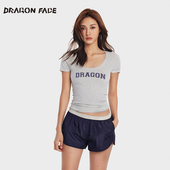 苗苗同款 夏季 龙脸DRAGON FACE圆领短袖 T恤 修身 棉T恤