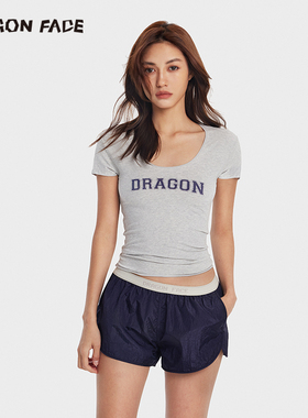 【苗苗同款】龙脸DRAGON FACE圆领短袖T恤 夏季修身棉T恤