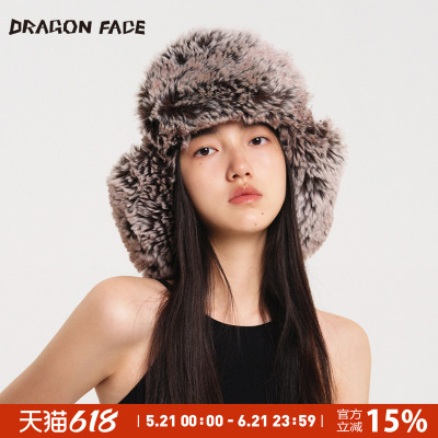 【明星同款】龙脸DRAGON FACE 维京人帽子飞行员护耳毛帽秋冬新款