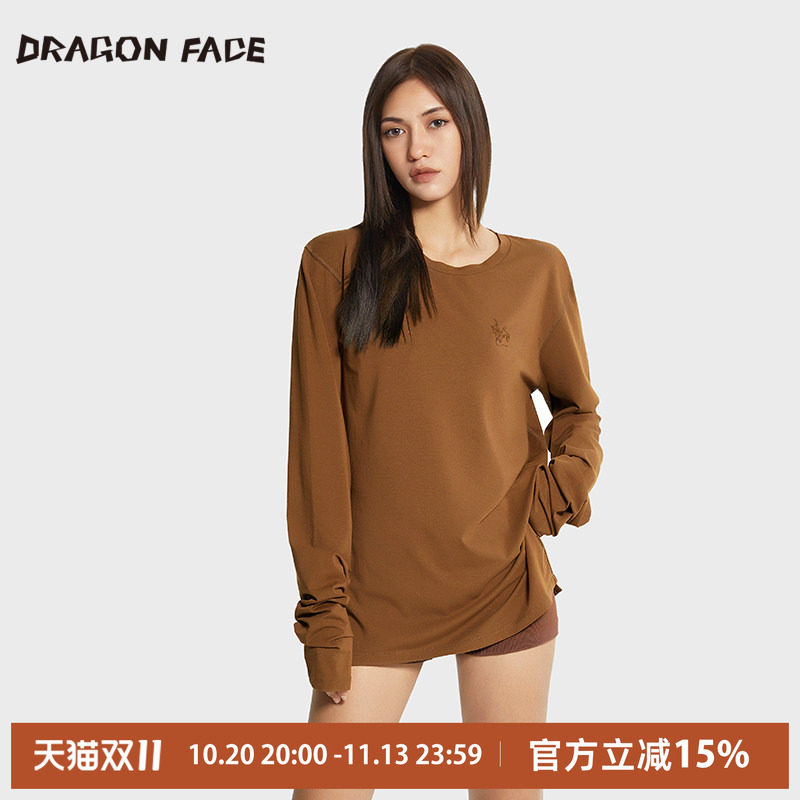 【何超莲同款】龙脸DRAGONFACE打底休闲百搭开衩宽松长袖打底上衣