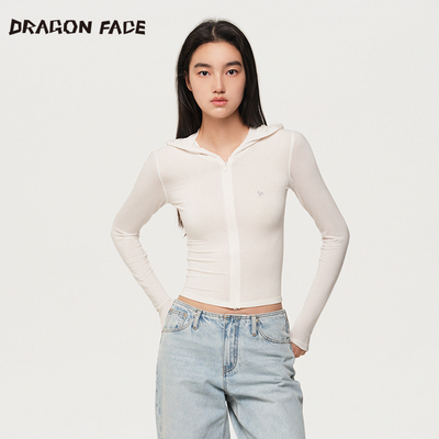 【明星同款】龙脸 DRAGON FACE 连帽拉链开衫 修身针织衫