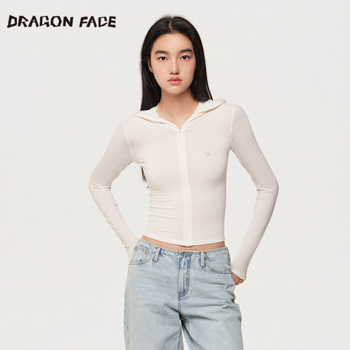 【明星同款】龙脸 DRAGON FACE 连帽拉链开衫 修身针织衫
