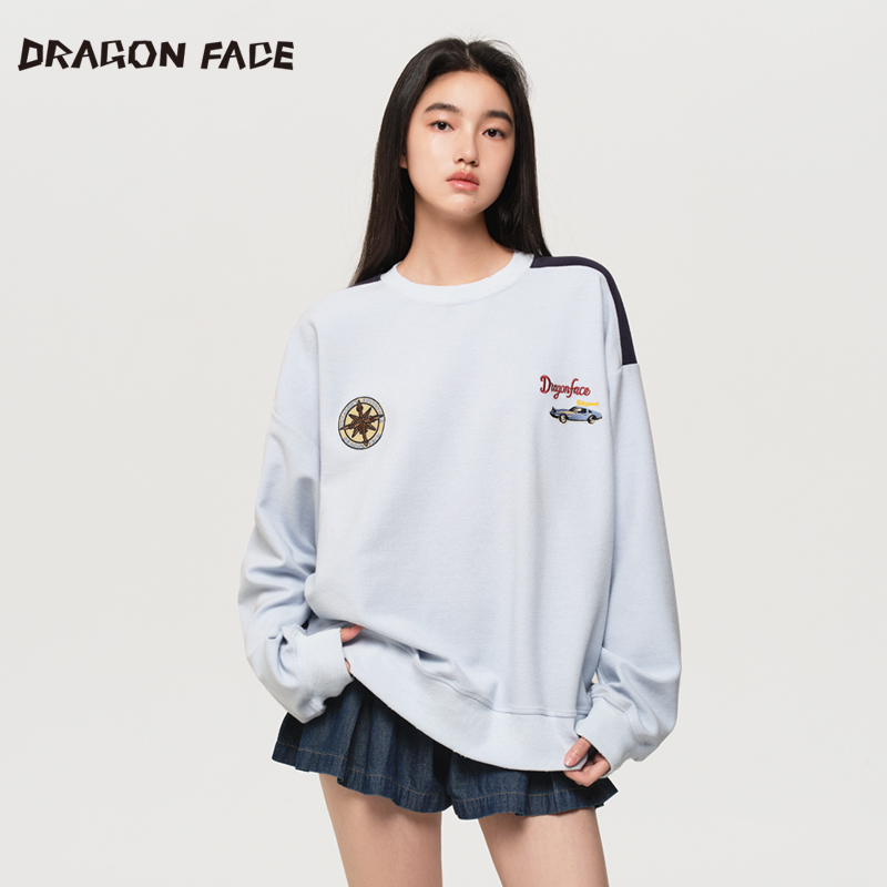 【明星同款】龙脸DRAGON FACE 拼接撞色毛巾卫衣