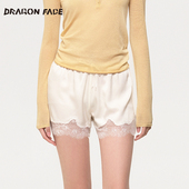 明星同款 龙脸DRAGON FACE 醋酸缎光蕾丝短裤 休闲短裤