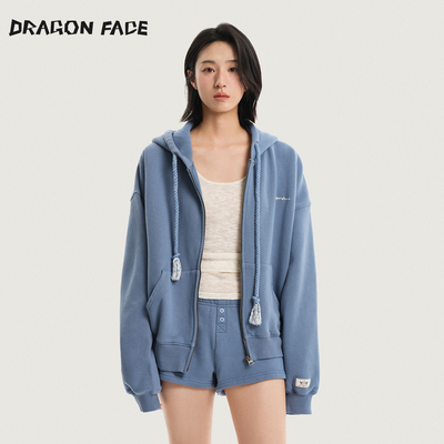 【王玉雯同款】龙脸DRAGON FACE连帽卫衣外套100%棉简约短裤网球