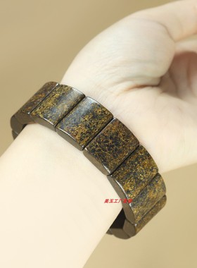 和田玉戈壁玉黄晶转运手串手牌