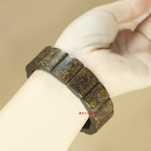 新疆和田玉戈壁玉黄晶手牌强磁转运手串男女款转运石手牌