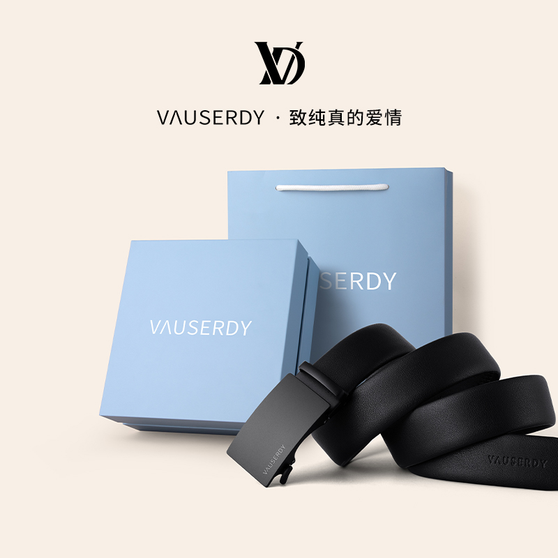 英国VAUSERDY范赛迪皮带男士真皮男款腰带2024新款自动扣奢侈品牌