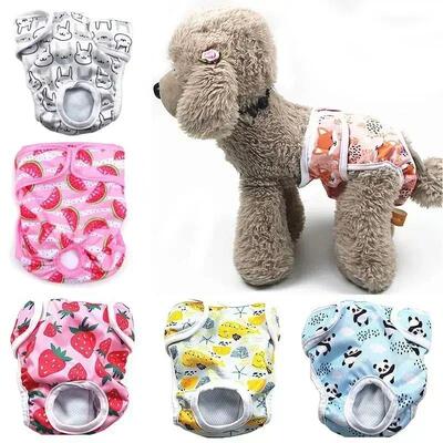 Washable Dog Diapers Physiological Pants Cute Cartoon Print