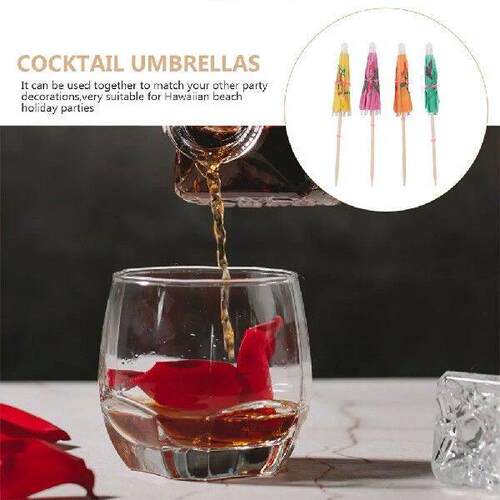 40 Pcs Paper Umbrella Picks Cocktail Sticks Drink Umbrellas