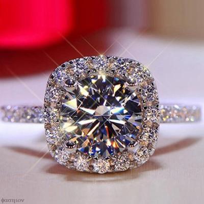 Moissanite Engagement Ring Carat Round Brilliant Diamond Squ