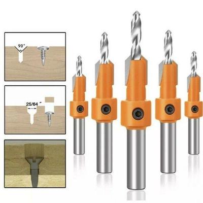 5pcs Countersink Drill Bit Set With 8/10mm Shank Heavy Duty