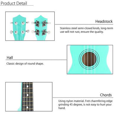 21 Inch Green Soprano Ukulele Basswood 4 Strings Hawaiian Gu