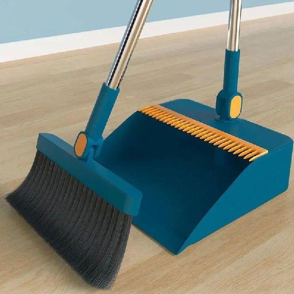 Long Handle Broom and Dustpan Sweeping Kitchen Wood Floor